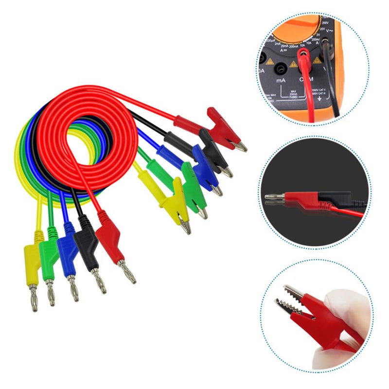 5Pcs Multimeter Test Leads Kit With Alligator Clips For Automotive Repair And Laboratory Use - Image 5